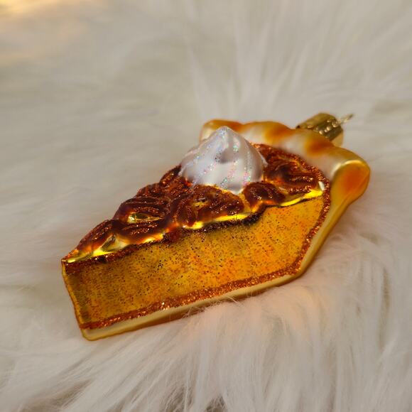 Old World Christmas Piece of Pecan Pie Blown Glass Ornament Foodie - Picture 12 of 16